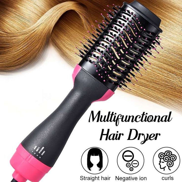 Hot Air Brush Multi-Function HairDryer Straightener Curler CombOne Step Professional Salon Hai..